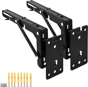 Folding Shelf BracketsDetachable Folding Bracket2 Pack Heavy Duty Wall Mounted Folding Brackets DIY L Detachable Folding Bracket for Workbench Folding Table Hinge (10 Inch)
