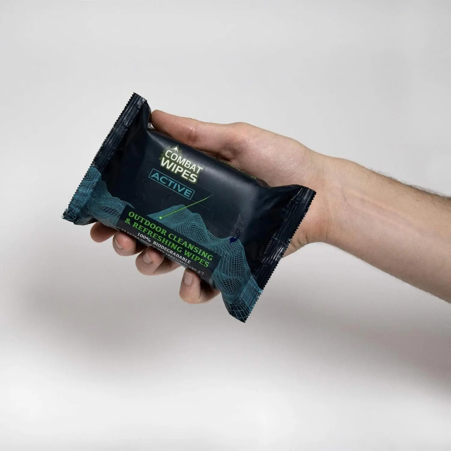 Wipes ACTIVE Outdoor Wet Wipes - Extra Thick Camping Gear, Biodegradable, Body & Hand Cleansing/Refreshing Cloths for Backpacking & Gym w/Natural Aloe & Vitamin E (25 Wipes)