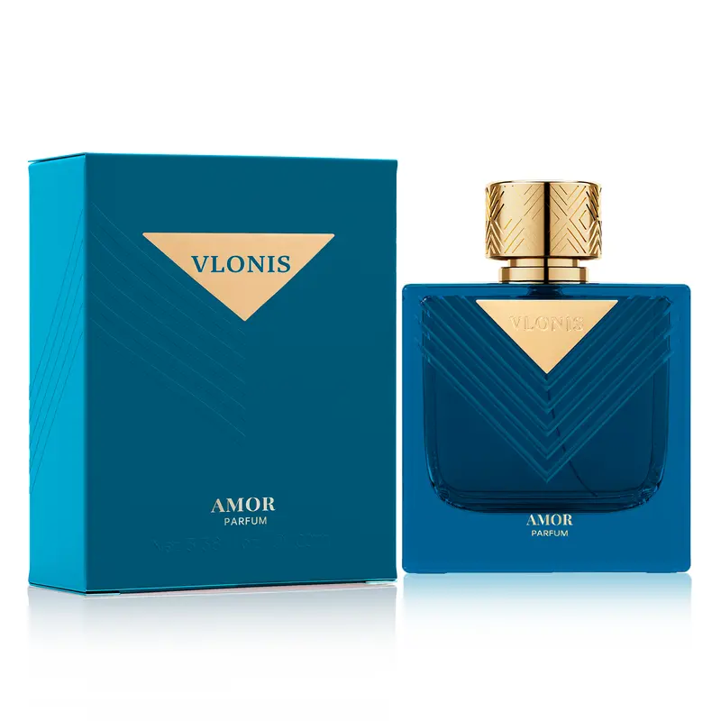 VLONIS Amor Men's EDP Spray - 3.4 fl oz (100ml) Iced Aromatic Masculine Perfume, Cool Confident Long-Lasting Vegan Scent, Mint-Fresh Open with Lemon Peppermint, Fruity Sweet Twist, Cedar Vanilla Base