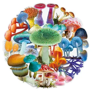 100sheets two sets of duplicate cartoon colored mushroom transparent stickers file box calendar creative trend decorative stickers