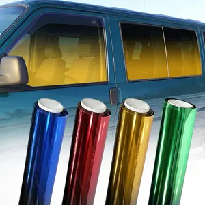 Two-Tone Gradient Mirror Chameleon Car Window Tint Film 0.5×3M, One-Way Vision UV Heat Block DIY Solar Shade