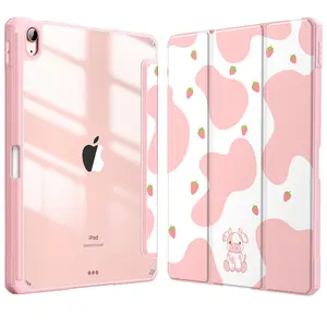 Fintie Hybrid Slim Case for iPad Air 11" (M3/M2 Chip)/iPad Air 5th/4th Gen (10.9"), Clear Back Cover & Built-in Pencil Holder, iPad Air Case for Girls