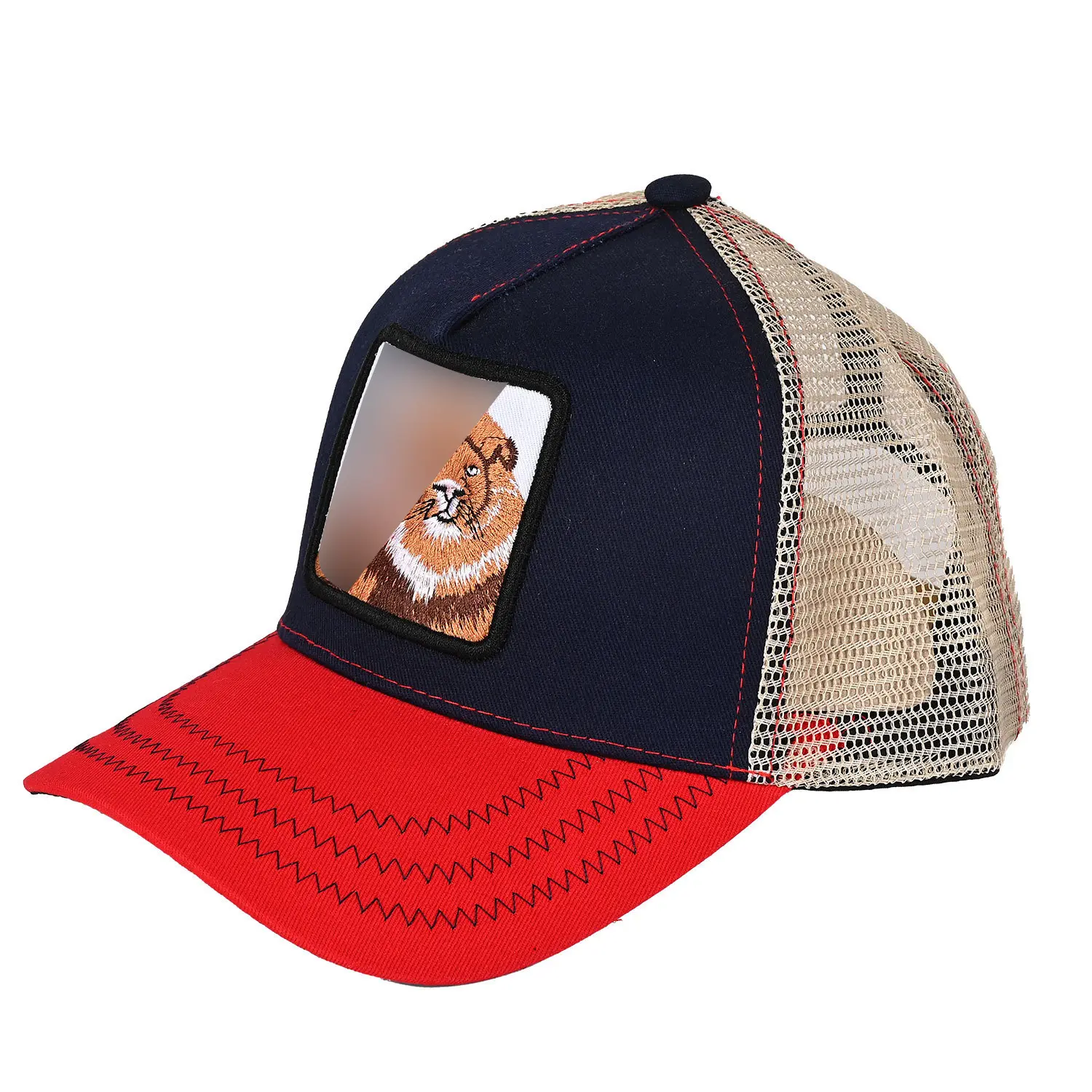 Lion hides green and red