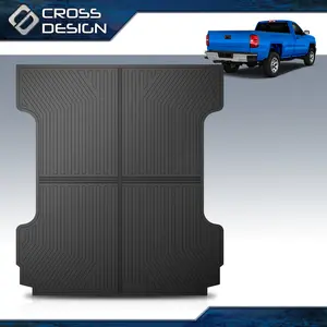 CROSSDESIGN Truck Bed Mat Fit For 2007-2019 Chevy Silverado 3500 HD/GMC Sierra 1500 2500HD 3500HD 5.8' FT Rough Country Rubber Black