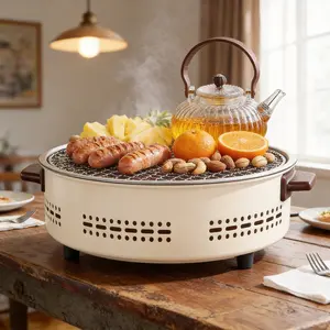 Aoran 2-in-1 Portable Multi-Function Grill, dual-fuel charcoal and electric operation, ideal for grilling, cooking, and boiling water—perfect for family gatherings and outdoor camping.