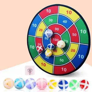 Kids Sticky Ball Dart Game Toy with Large Target Plate, Suction Cup Throwing Balls Indoor Outdoor Parent-Child Interactive Game Set