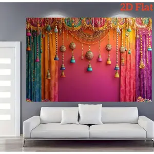 1pc 2D Flat banner Beautiful Indian-Inspired Party Decoration for Memorable Event Photos party banner Background cloth