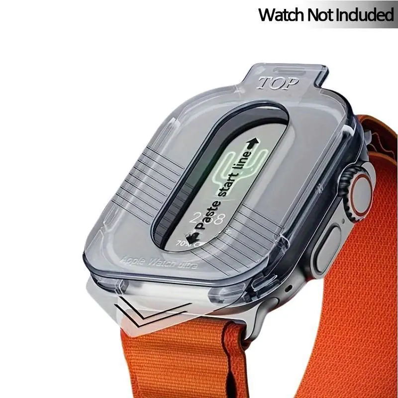 HD Clear Full Coverage Tempered Glass Watch Screen Protector, 1 Count Screen Protective Cover Auto-alignment Installation Kit for Apple Watch Ultra 2 49mm Protection Smartwatch Accessories