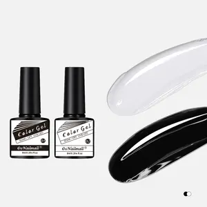 2pcs White & Black  Color Gel  UV LED Soak off Gel Polish Set, Nail Art for Home Salon DIY, Professional Quality, Daily Use