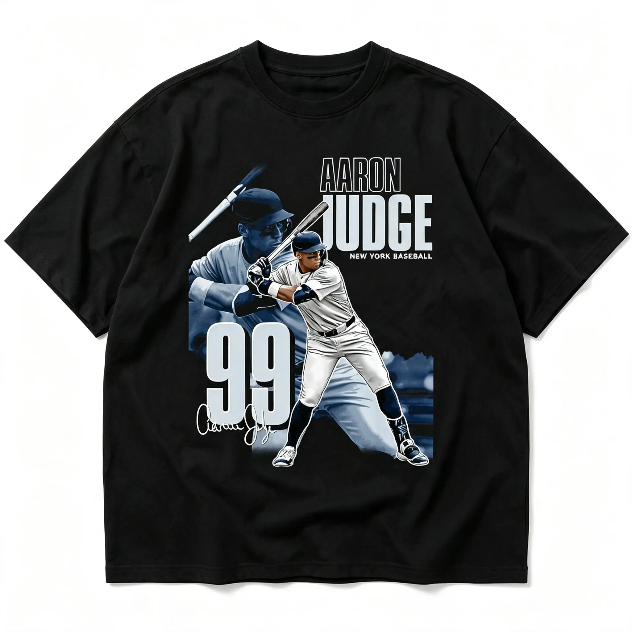 Men's Oversized Black Retro 90s Bootleg-Inspired Baseball Player Collage Graphic Crewneck T-Shirt, Nostalgic Game-Day Casual Top