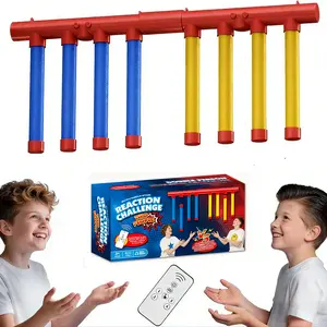 Two-person challenge，Double Stick Catch Game, Fast Reaction TrainingToy, Indoor Fun Activity, Christmas Gift for Kids &Adults, Requires 4 Aaa Batteries,Family Games，It's more fun with 8 sticks.