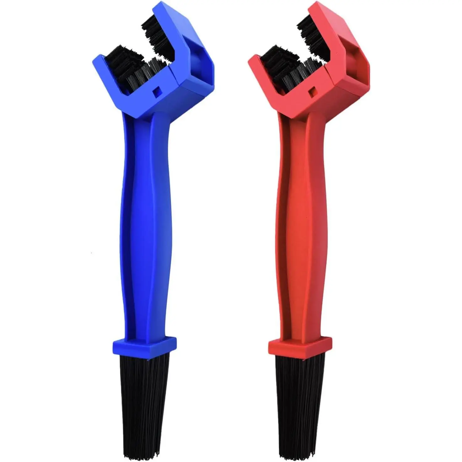 Bike or Motorcycle Chain Washer, Cleaning Brush 2 Pcs (Color, Blue and Red)