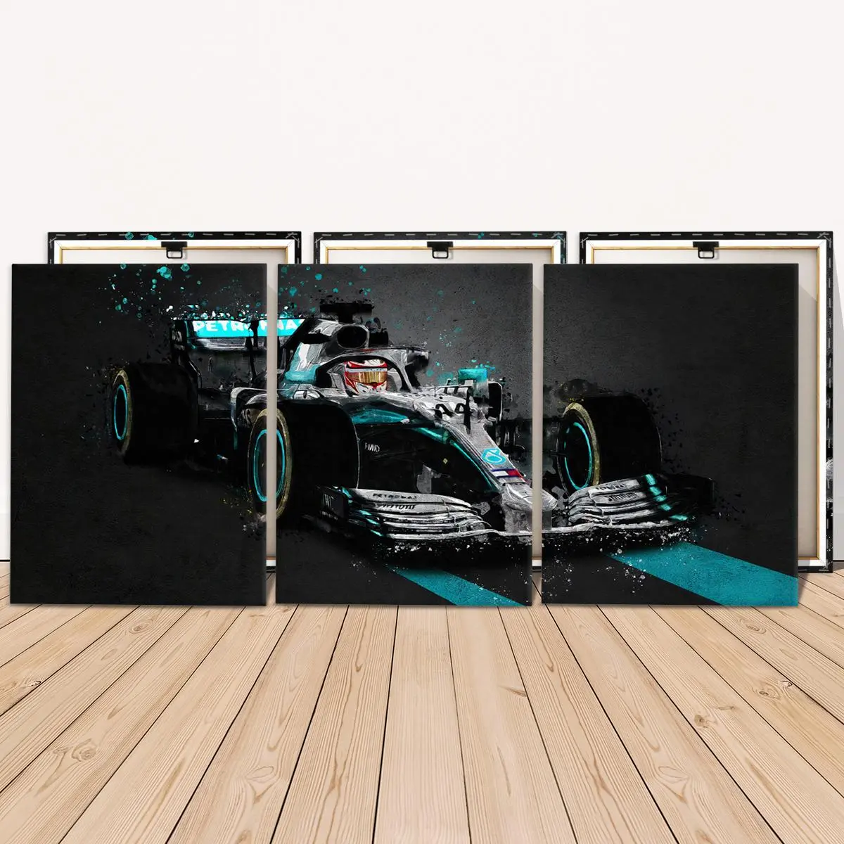 Formula Car Pattern Canvas Painting with Frame, 3 Counts/set Modern Cool Design Wall Art Painting, Art Work For Wall Decor, Wall Decor for Home Living Room Bedroom Office