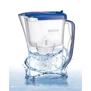 VEVOR Water Filter Pitcher, 9 Cup 5-stage Water Filter Dispenser, Fast Filtration System with Filter Change Indicator, No BPA, Lasts 3 Months or 40 Gallons, Reduces Limescale, Lead, Chlorine, Odors
