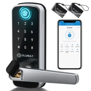 Smart Door Lock, Keyless Entry Door Lock Fingerprint Door Lock with Keypad Digital Door Lock with Handle for Home, Rental, Office and Hotel