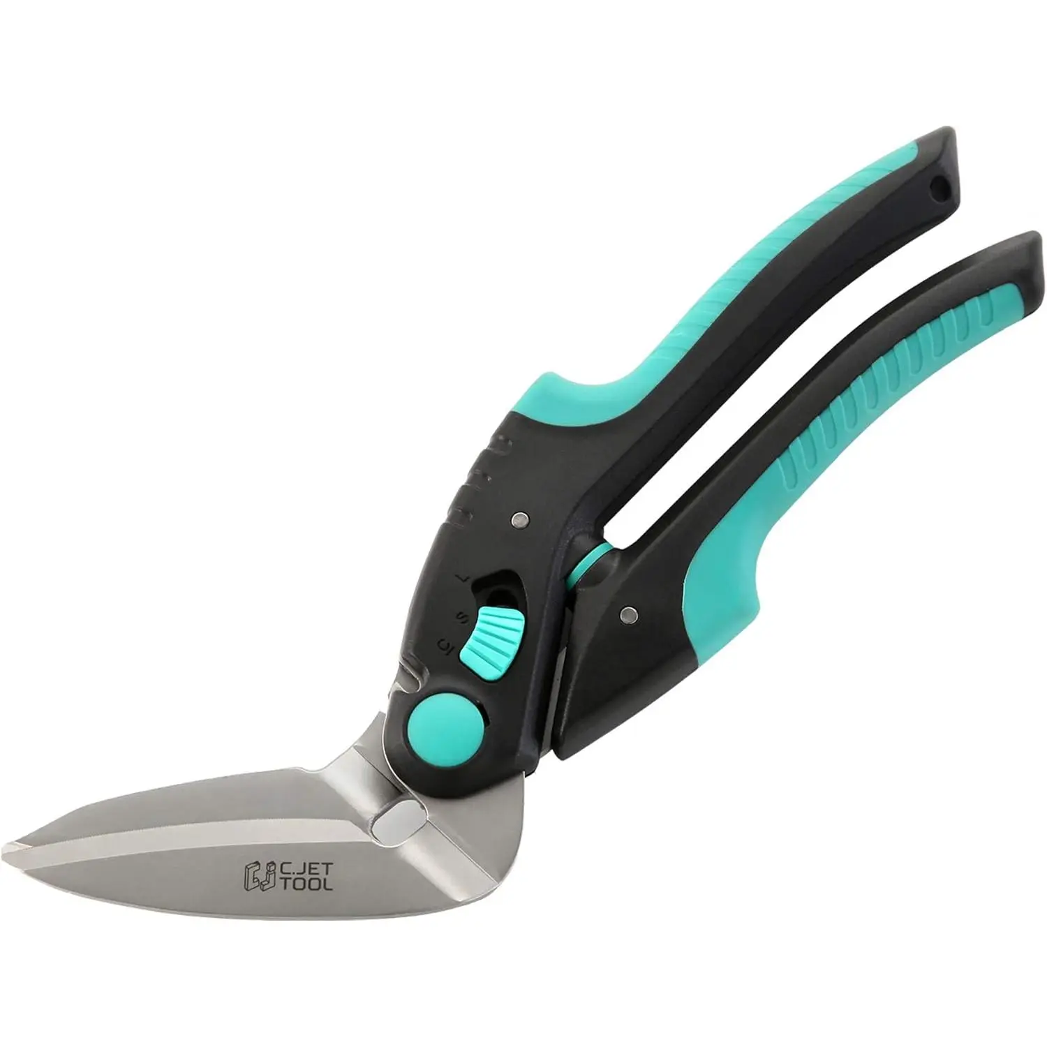 10 in Heavy Duty Carpet Cutter - Industrial Stainless Steel Scissors, Soft Grip Handle, Multipurpose Professional Cutting Tool (Turquoise), 10 Inches, C.jet Tool
