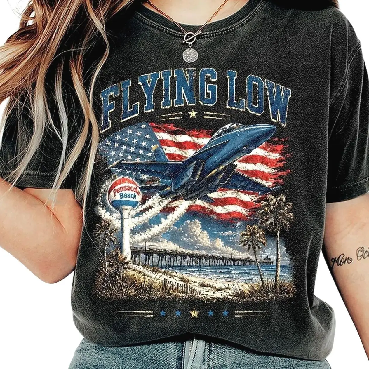 Blue Angels Flying Low USA Jet Vintage Shirt
