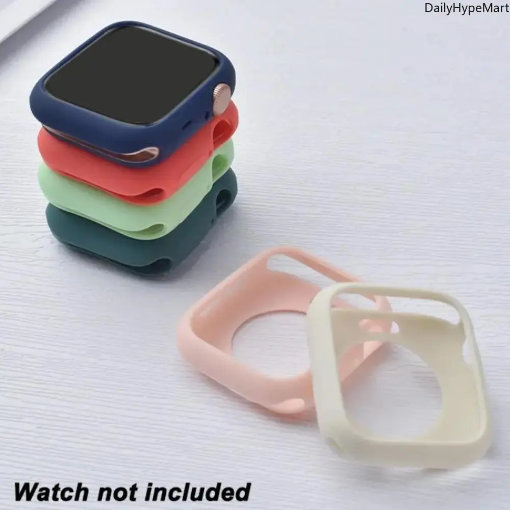2-Pack Soft Silicone Apple Watch Case, Slim Shockproof Protective Cover for 38-41mm Apple Watch Series 3-7, Fashion Accessories for Device Protection