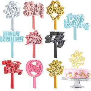 150 pcs happy birthday cake toppers acrylic cake topper glitter birthday cake decorations double sided for adults various cake decoration party suppliesmulticolorlovely