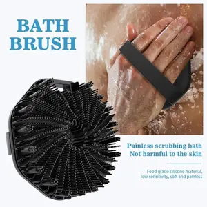 NEW Bath Soft Silicone Back Brush Bath Shower Sponge Scrubbing Brush with Handle Exfoliating Scrub Skin Exfoliating Brushes