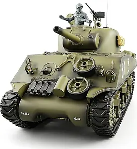 Sherman M4A3 US Medium Tank, 1/16 Scale RTR RC Military Vehicle, Heng Long 3898 Standard Edition P Version, Airsoft BB Battle Infrared IR Fight, Simulate Smoke Sound Light Recoil Model