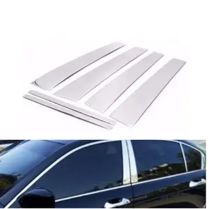 For Honda Accord 2008-2012, 6PCS Chrome Plated Car Window Door Column Center B C Pillar Post Cover Trim Sticker, Car Decorative Sticker, Car Decals