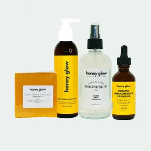Glow and Chill Bundle - Cleanser, Face Wash, Moisturizer & Topical Magnesium Spray