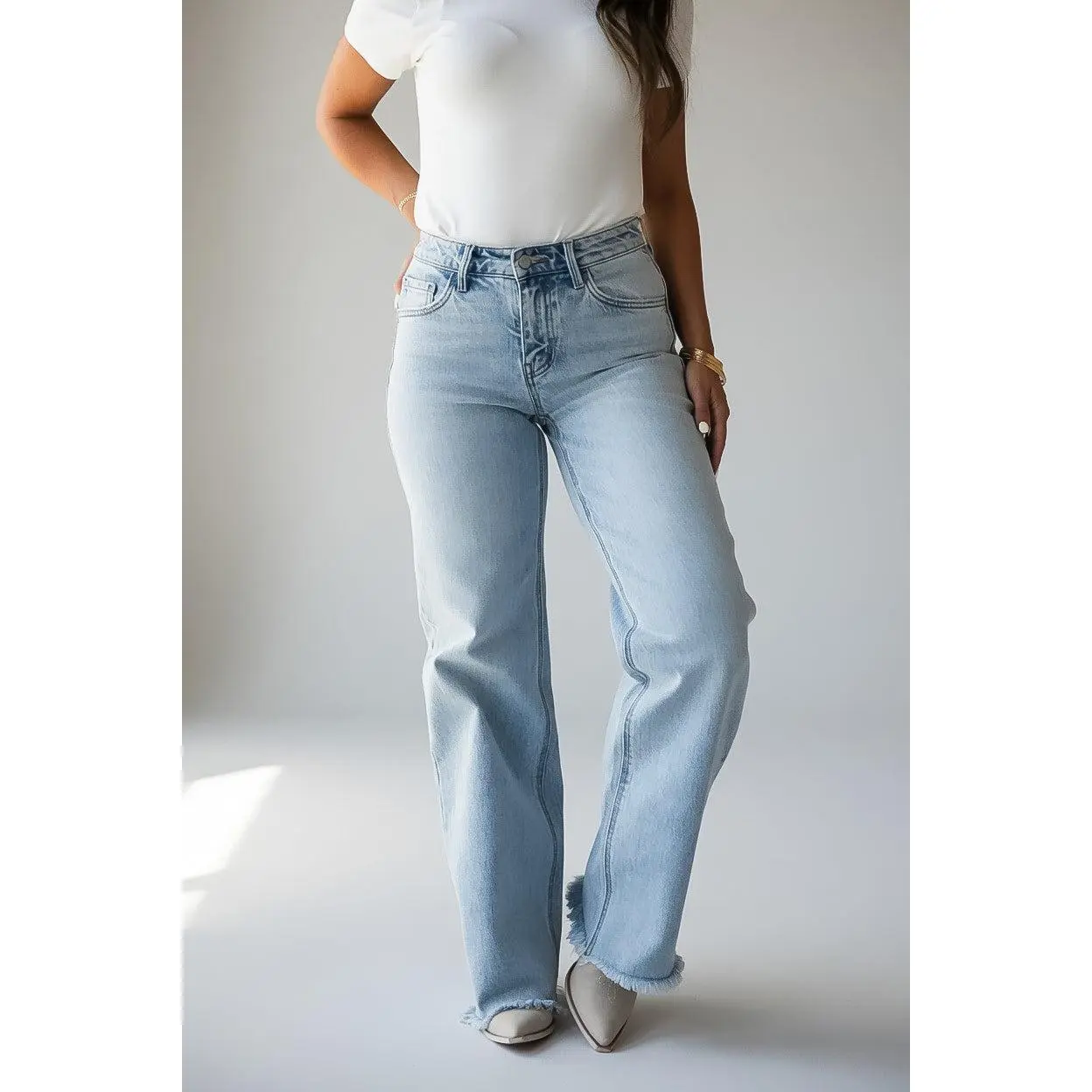 Lauren Light Wash High Rise Straight Leg Jeans