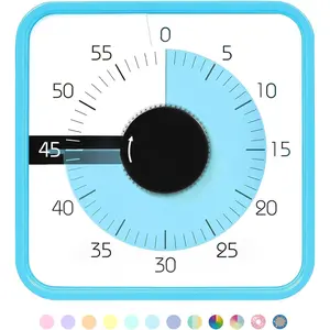 Countdown Timer 7.5 inch; 60 Minute 1 Hour Visual Timer - Classroom Teaching Tool Office Meeting, Mechanical Countdown Clock for   Time Management , Sky Blue