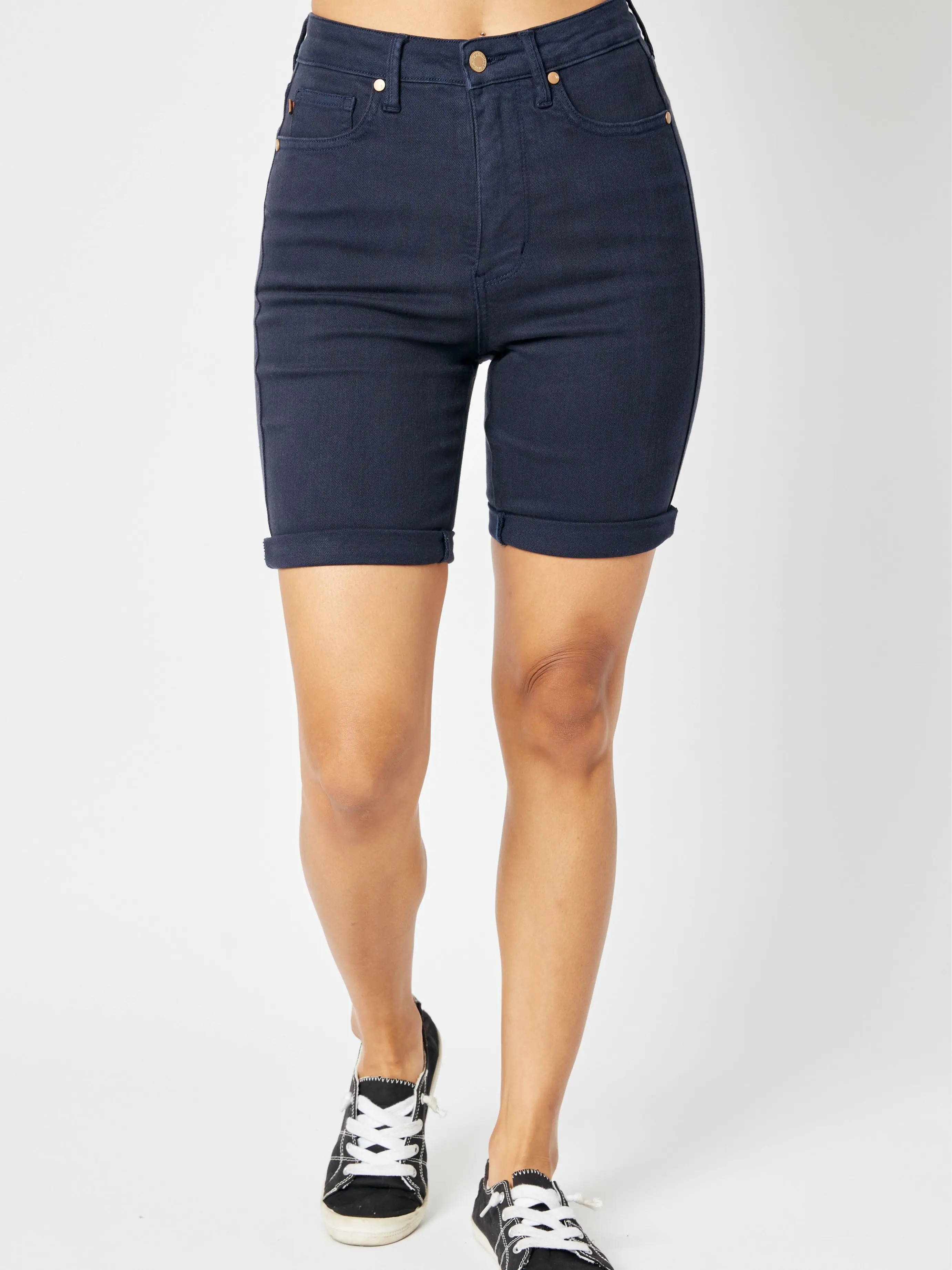 Maya Judy Blue High Waist Garment Tummy Control Bermuda Shorts