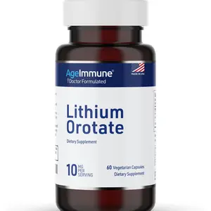 Lithium Orotate Supplement 10mg, 60 Vegetarian Capsules. Supports Memory and Emotional Wellness. Magnesium Stearate Free Supplements.