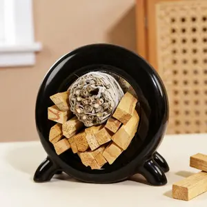 Ceramic Palo Santo Holder Incense Burner for Palo Santo & Sage Sticks, Energy Cleansing, Yoga, Meditation, Zen, Altar Decor & Aromatherapy - 5.5" L x 1.93" W x 5.3" H