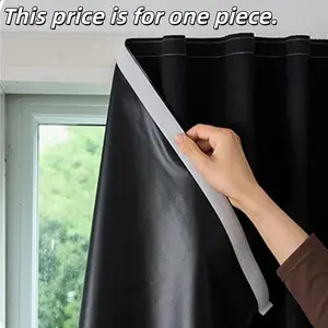 Magic Tape Blackout Curtain, 1 Count Window Blackout Cloth Curtain, Easy to Install, Bedroom & Living Room Use, Home Decoration Curtain, Party Decor Accessory, Blackout Window Cover