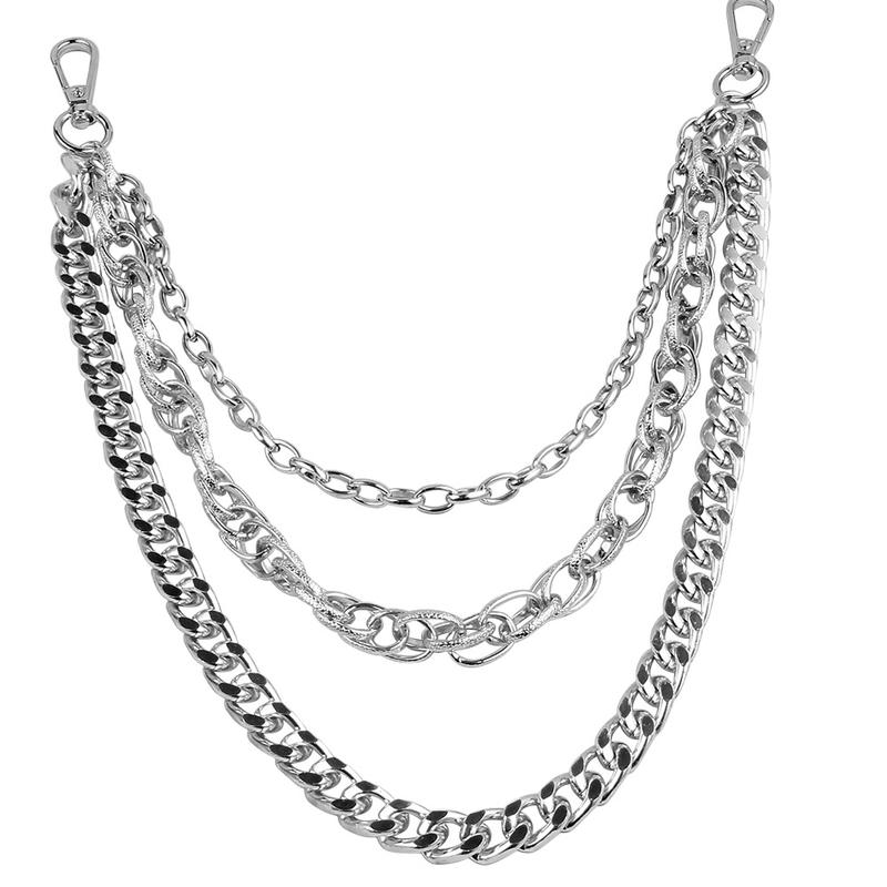 PINKPIN Wallet Chain Pants Chain Hip Hop Punk Jeans Chain Key Chain Goth Accessories for Women Men Silver