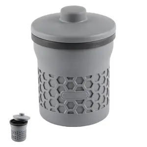 Silicone Grease Strainer Container, Heat-Resistant Reusable Oil Filter for Kitchen, Cooking Oil & Bacon Fat Storage Pot