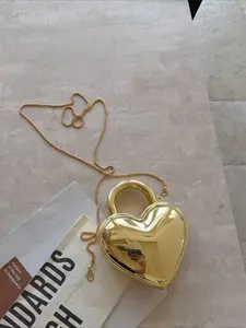 2026 New Acrylic Heart Bag for Women, Unique Trendy Chain Shoulder Crossbody Purse, Versatile Sparkly Small Handbag