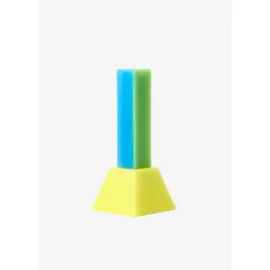Happiness Pillar Candle - Blue/Green