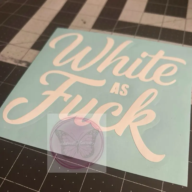 White As F Decal, Car Decal, Automotive Decal, Toolbox Decal, Truck Decal, Boat Decal