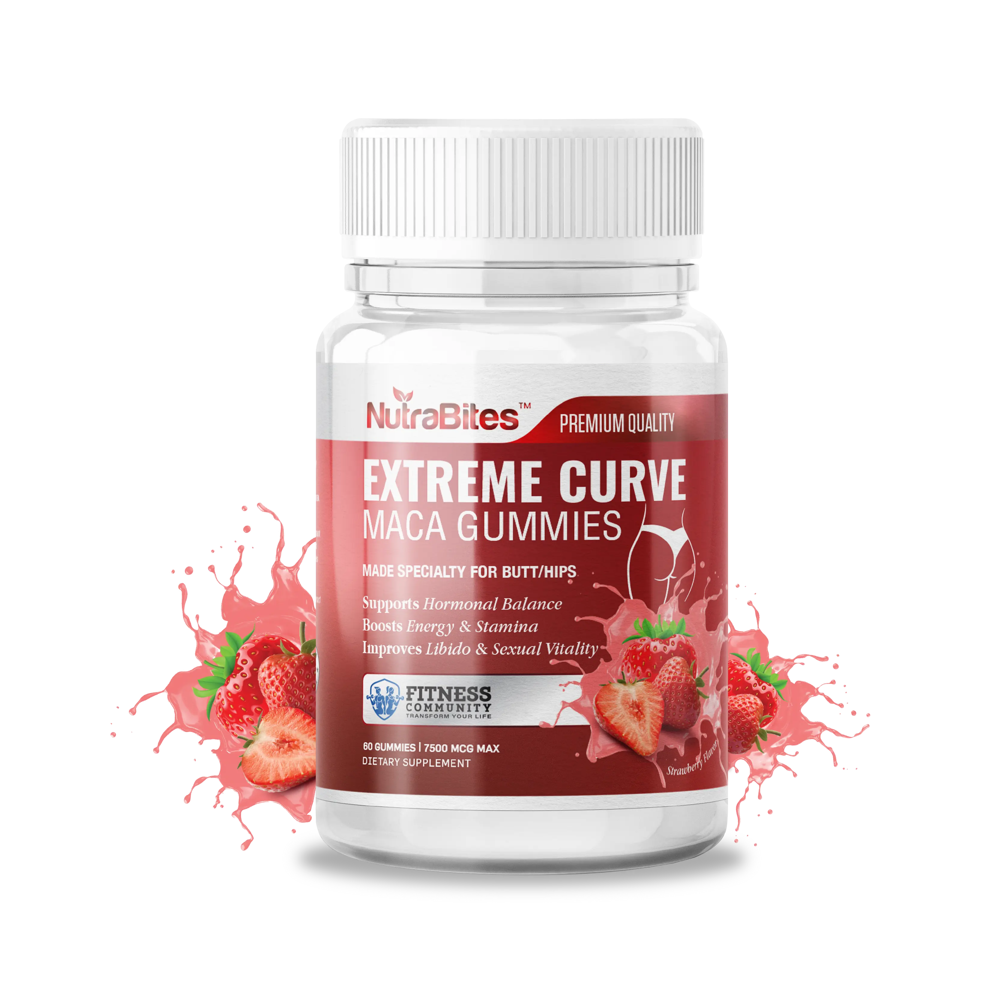 NutraBites Maca Root Gummies for Women's Wellness Daily Vitality & Energy Plant-Based Support for Balance & Well-being Natural Strawberry Flavor - Healthcare