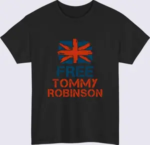 Free Tommy Robinson T-Shirt – Support & Protest Tee – Tommy Never Surrender Unisex Political Shirt