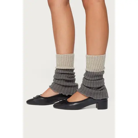 Bundled Babe Contrast Ribbed Leg Warmers