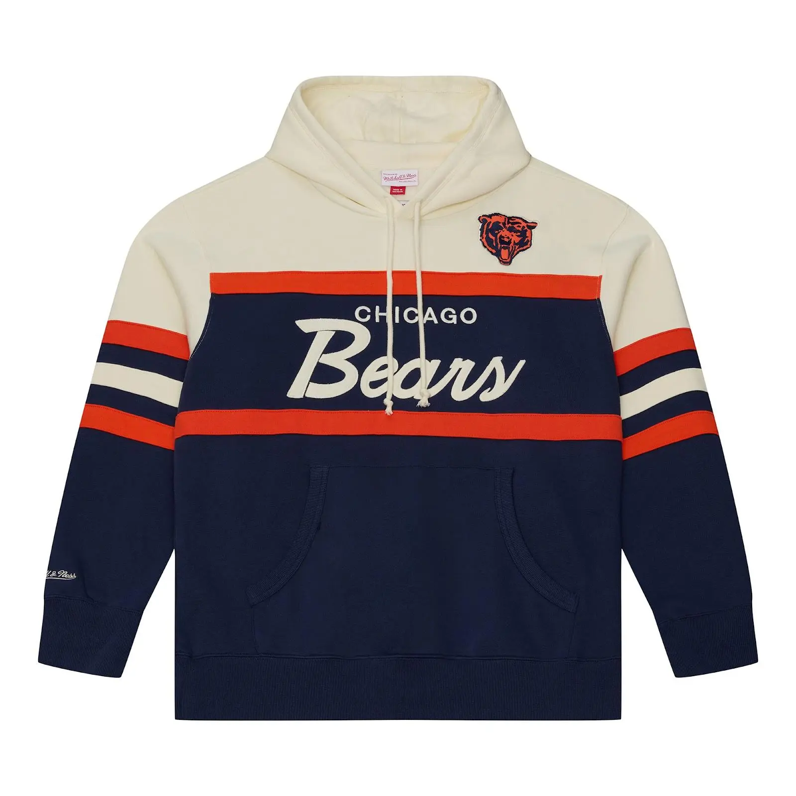 Chicago Bears Navy Head Coach Hoodie NFL Throwback Sweatshirt Fleece Vintage Fan Gear Mitchell & Ness