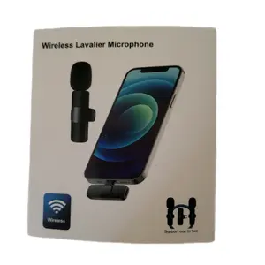 2 Pcs Wireless Lavalier Microphones for iPhone, Android & iPad Mini - Supports 2.4GHz & 5GHz Networks, Two-Piece Design for Flexibility