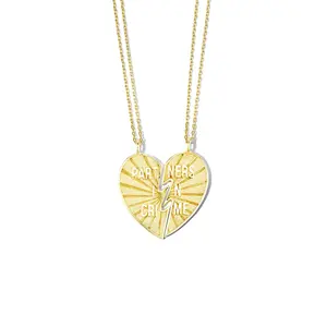 Gold Broken Heart Necklace Set - 'Partners in Crime'