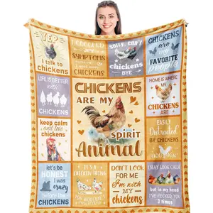 Gifts for Women/Men, Funny Chicken Blanket for People with Chickens, Chicken Lovers/Owners Themed Gift Ideas, Farmhouse Decor Soft Throw 50" x 60" : Home & Kitchen