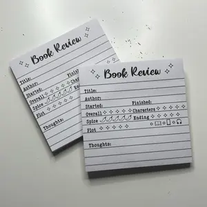 50 Pages | Book Review Sticky Notes, Self-Adhesive Memo Pad, Book Review Cards, Portable Reading Journal, Creative Reading Bookmarks, Gift For Readers