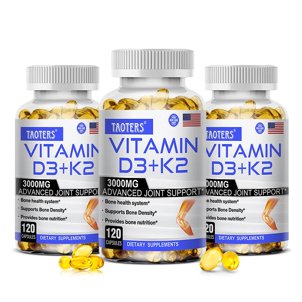 3 Bottle,Taoters Vitamin D3+K2 Health Supplement,Support Joint and Bone Health