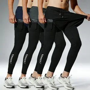 Men's 2-In-1 Quick Dry Breathable Elastic Running Pantswith Elastic Waistband, Built-In Phone Pocket & TowelLoop, Breathable Comfort Quick-Dry Fabric for AllSeasons, Perfect for Outdoor Running and Gym WorkoutsOutdoor Activities Trousers must-have