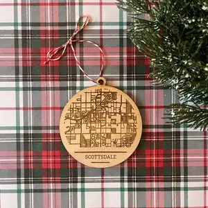 Scottsdale city laser engraved ornament.