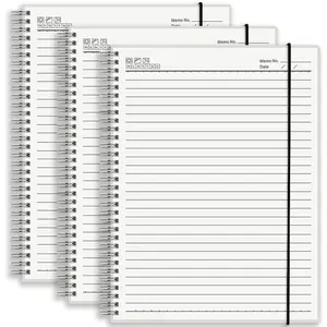 Large College Ruled Spiral Notebook 8.5" x 11" with 120gsm Thick Lined Paper, Elastic Band and Transparent Hard Cover - 3 Pack 480 Pages A4 Notepads for Journaling, Planning, Writing (Ruled, A4)